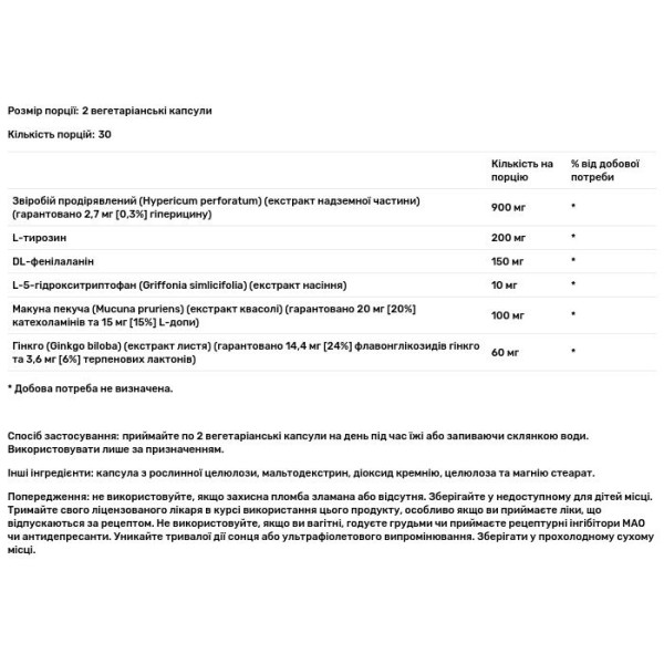 Звіробій, St. John's Wort, Solaray, формула настрою, 60 вегетаріанських капсул