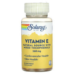Вітамін E 268 мг, Solaray Vitamin E, 50 гелевих капсул