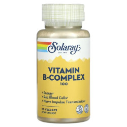 Вітаміни групи B, Vitamin B-Complex 100 Solaray, 50 вегетаріанських капсул