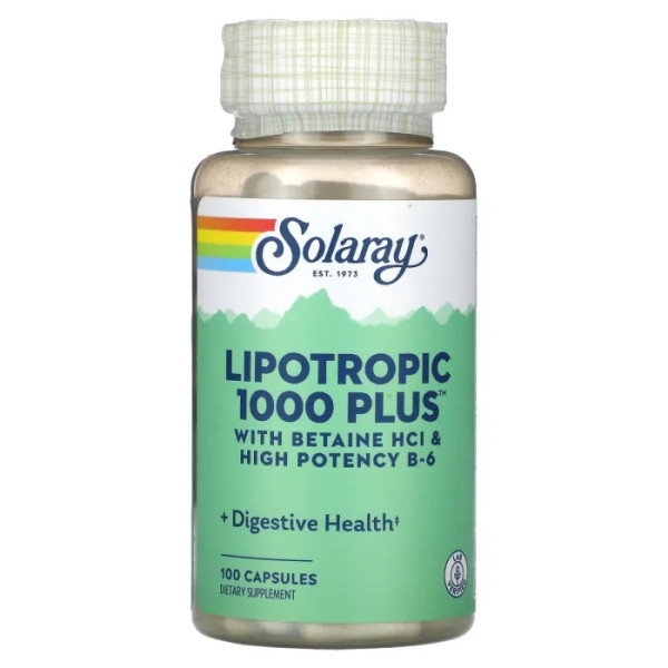 Ліпотропік 1000 Плюс, Lipotropic 1000 Plus, Solaray, 100 капсул