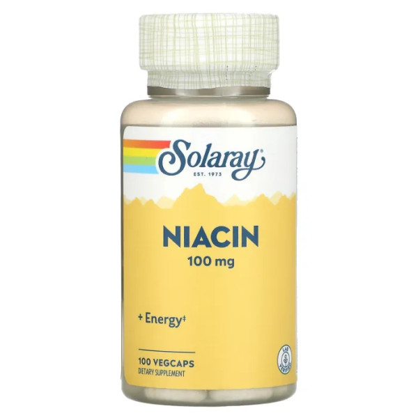 Ніацин, Niacin, Solaray, 100 мг, 100 вегетаріанських капсул