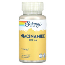 Ніацинамід 500 мг, Niacinamide Solaray, 100 капсул