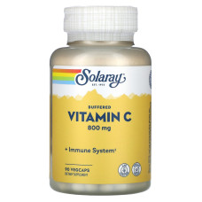 Витамин C буферизованный 800 мг, Buffered Vitamin C Solaray, 90 растительных капсул