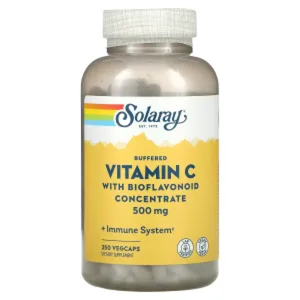 Вітамін С і біофлавоноідний концентрат, Vitamin C, Solaray, 500 мг, 250 вегетаріанських капсул