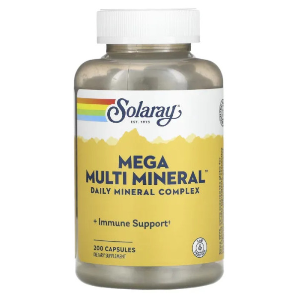 Мультимінерали, великий комплекс, Multi Mineral, Solaray, 200 капсул