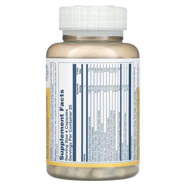 Мультимінерали без заліза, Mega Multi Mineral, Solaray, 100 капсул