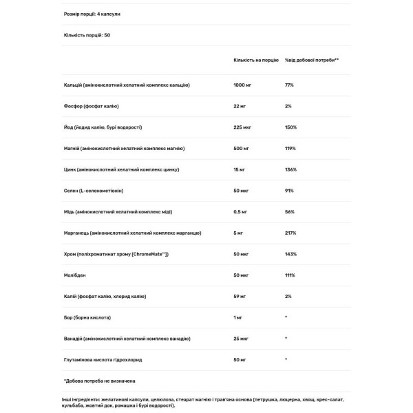 Мультимінеральний комплекс без заліза, Mega Multi Mineral, Solaray, 200 капсул