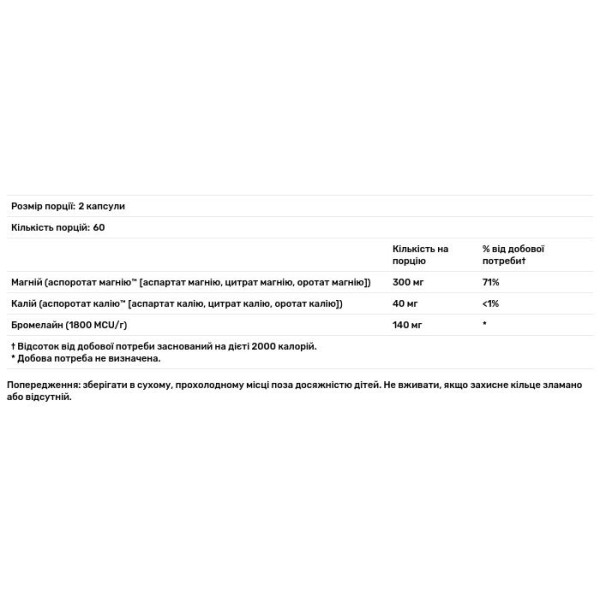 Магній і калій аспартат, Magnesium and Potassium, Solaray, 120 капсул