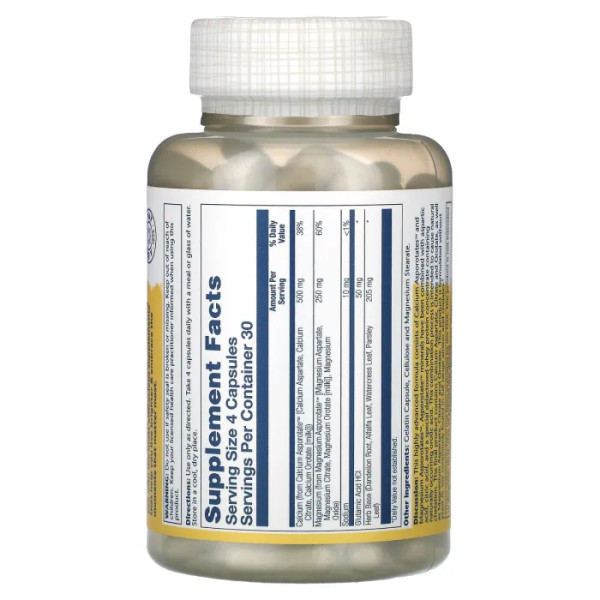 Кальцій та магній аспоротат, Cal-Mag Asporotates, Solaray, удосконалений хелатний комплекс, співвідношення 2:1, 120 капсул