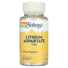 Литий 5 мг, Lithium Aspartate Solaray, 100 капсул