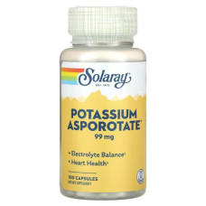 Калій аспоротат 99 мг, Solaray Potassium Asporotate, 100 капсул