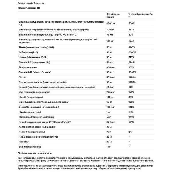 Мультивітаміни, Multi Energy, Solaray, 2 на день, без заліза, 120 капсул