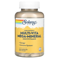 Мультивитамины и мультиминералы, Solaray Multi-Vita Mega-Mineral, высокая потенция, 100 капсул