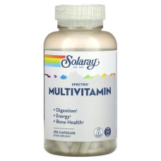 Мультивитамины, Solaray Spectro Multivitamin, без железа, 250 капсул