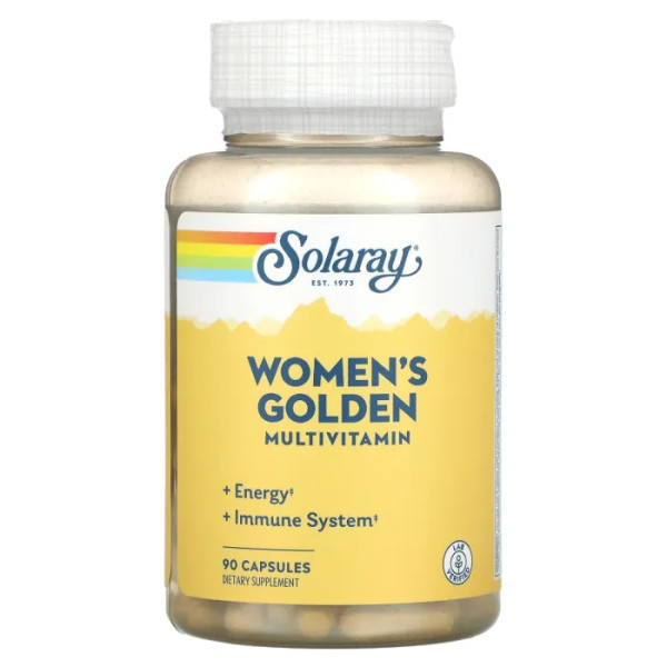 Мультивитамины для женщин, Women's Golden MultiVitaMin, Solaray, 90 капсул