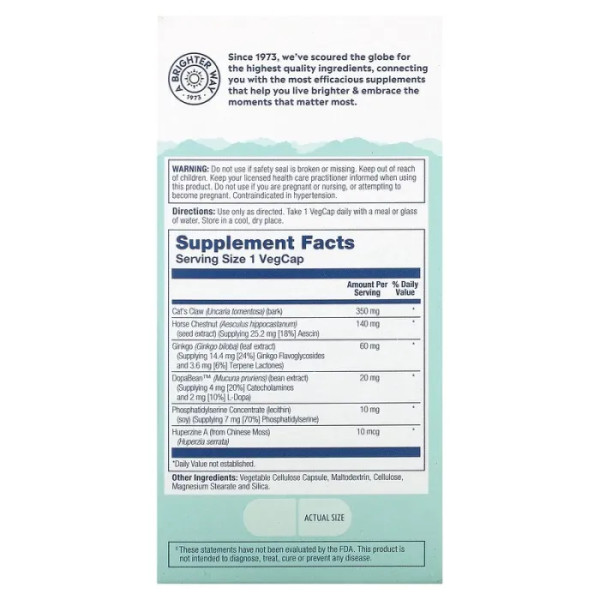 Поддержка работы мозга, SharpMind, Solaray, 60 капсул