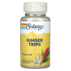 Імбир та вітамін B6, Ginger Trips Solaray, 60 жувальних таблеток