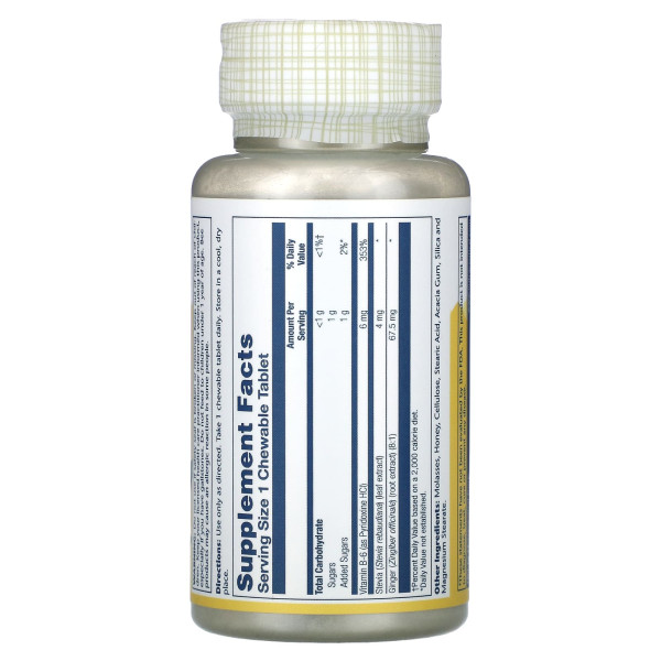 Імбир і вітамін В6, Ginger Trips, Solaray, 60 жувальних таблеток