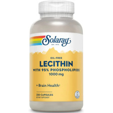 Соєвий лецитин 500 мг, Lecithin Solaray, 250 капсул, без олії