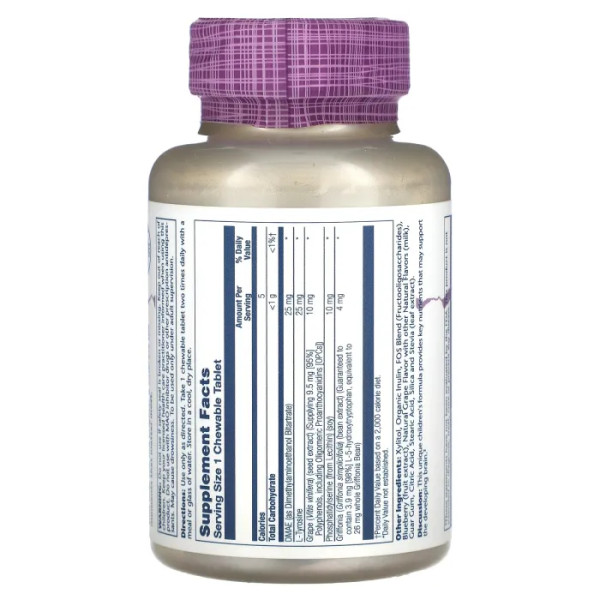 Поддержка развивающегося мозга детей, Focus For Children, Solaray, виноград, 60 жевательных таблеток