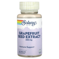 Екстракт кісточок грейпфрута 250 мг, Solaray Grapefruit Seed Extract, 60 вегетаріанських капсул