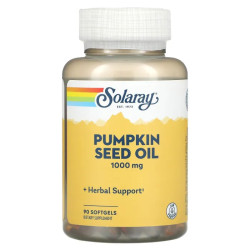 Тыквенное масло 1000 мг, Solaray Pumpkin Seed Oil, 90 гелевых капсул