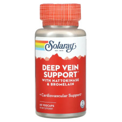 Поддержка глубоких вен, Solaray Deep Vein Support, 60 вегетарианских капсул