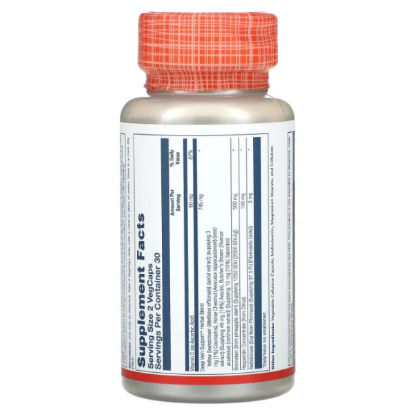 Підтримка глибоких вен, Deep Vein Support, Solaray, 60 вегетаріанських капсул