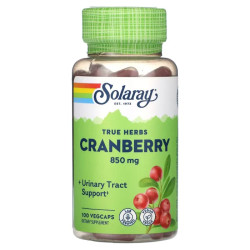 Клюква 425 мг, Solaray True Herbs Cranberry, 100 вегетарианских капсул