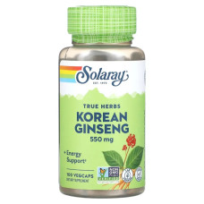Корейский женьшень 550 мг, Solaray Korean Ginseng, 100 капсул