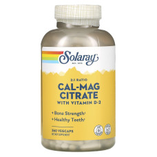 Кальций и магний + витамин D, Cal-Mag Citrate 2:1 Solaray, 360 капсул
