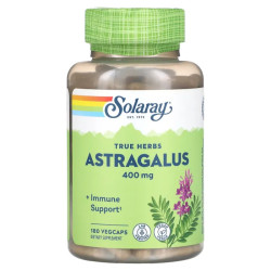 Астрагал 400 мг, Solaray True Herbs Astragalus, 180 вегетаріанських капсул