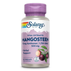 Мангостин 500 мг, екстракт, Solaray Mangosteen Extract, 60 вегетаріанських капсул