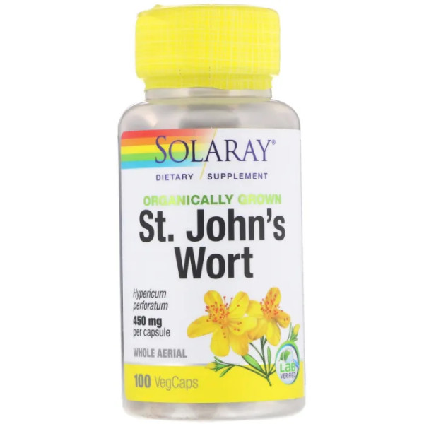 Екстракт звіробою, St. John's Wort, Solaray, 450 мг, 100 капсул