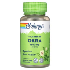 Окра 400 мг, Solaray True Herbs Okra, 100 вегетарианских капсул