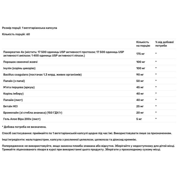 Супер ферменти для травлення+пробіотики, Super Digestaway+Probiotics, Solaray, 60 вегетаріанських капсул