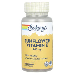 Витамин E из подсолнечника 268 мг, Solaray Sunflower Vitamin E, 60 гелевых капсул