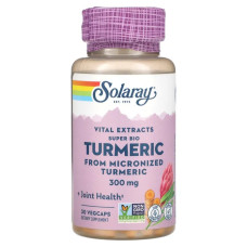 Экстракт куркумы 300 мг, Solaray Vital Extracts Super Bio Turmeric, 30 растительных капсул