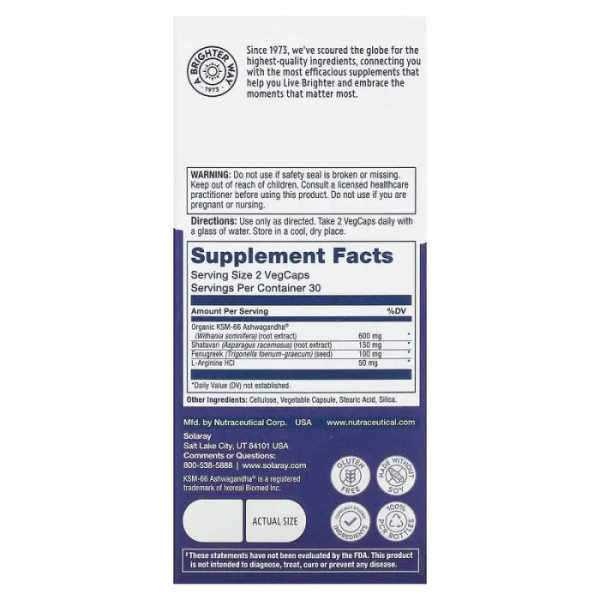 Підвищення лібідо, Her Life Stages, Libido, Solaray, для жінок, 60 рослинних капсул