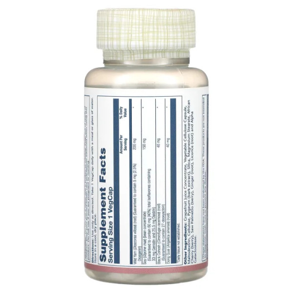 Фітоестрогени, PhytoEstrogen, Solaray, з диким ямсом, клопогоном чорним та донг-кваєм, 30 вегетаріанських капсул