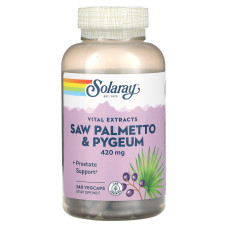 Пиджеум и со пальметто 420 мг, Pygeum & Saw Palmetto Solaray, 240 растительных капсул