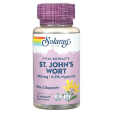 Зверобой 450 мг, Solaray Vital Extracts St. John's Wort, 60 вегетарианских капсул