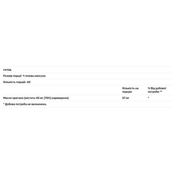 Масло орегано, 70% карвакрол, Oregano Oil, 70% Carvacrol, Solaray, 60 гелевих капсул