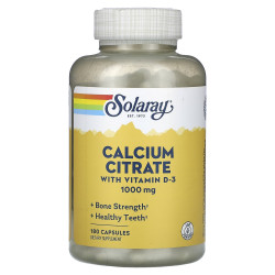 Кальций цитрат + витамин D3 250 мг, Calcium Citrate Vitamin D-3 Solaray, 180 капсул