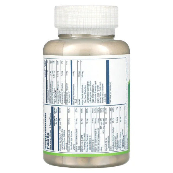 Мультивитамины для энергии без железа, Multi-Vita-Min, Solaray, 1 в день, 90 капсул