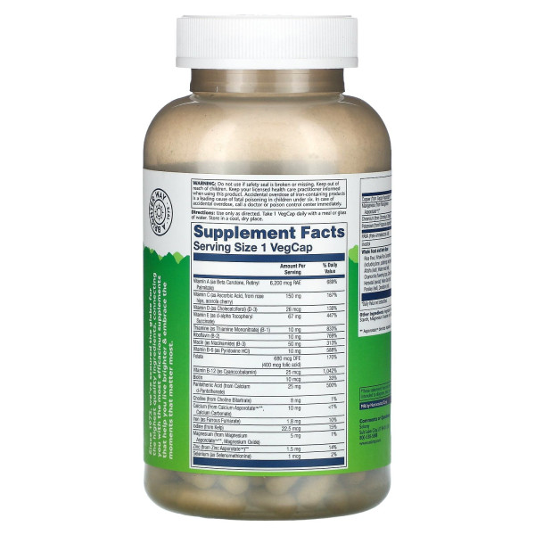 Мультивітаміни для енергії, Multi-Vita-Min, Solaray, 1 в день, 180 капсул