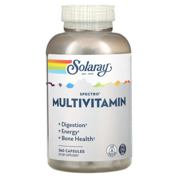 Мультивітаміни, Spectro Multivitamin, Solaray, без заліза, 360 капсул