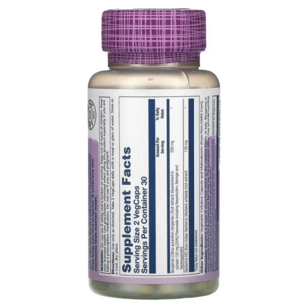 Бергамот, підтримка серцево-судинної системи, Bergamot, Cardiovascular Support, Solaray, 60 кап.