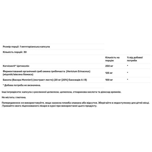 Підтримка когнітивної функції, SharpMind Focus, Solaray, 30 вегетаріанських капсул