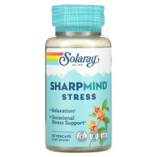 Поддержка при стрессе, Solaray SharpMind Stress, 30 вегетарианских капсул